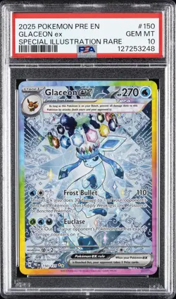 2025 POKEMON PRE EN-PRISMATIC EVOLUTIONS #150 GLACEON EX PSA 10 - Image 1
