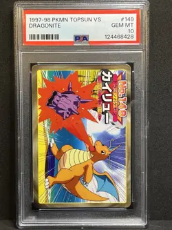 PSA 10 Dragonite vs Cloyster #149 1997-98 Topsun VS Pokemon Japanese Pop 2 - Image 1