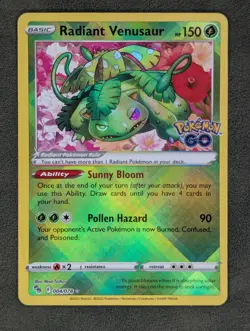 Radiant Venusaur 004/078 Pokemon TCG Radiant Rare Pokemon GO Near Mint - Image 1