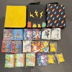 Lot Of 18 Pokemon TCG Mini Portfolio & 4 Pocket Binder Empty + Pikachu Foam Toys - Image 1