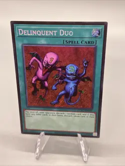 Delinquent Duo LCKC-EN101 Secret Rare Yugioh Legendary Collection Kaiba Mint - Image 3