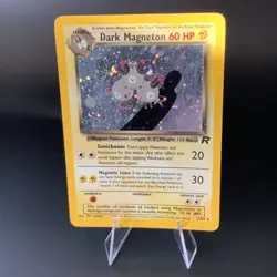 Pokemon Dark Magneton 11/82 Holo Rare Team Rocket Card HP Damaged Scratched Card - Image 1
