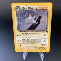 Pokemon Dark Magneton 11/82 Holo Rare Team Rocket Card HP Damaged Scratched Card - Image 2