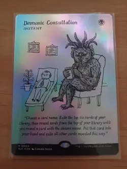 Mtg Encyclopedia Secret Lair, Demonic Consultaion, Foil, NM - Image 1