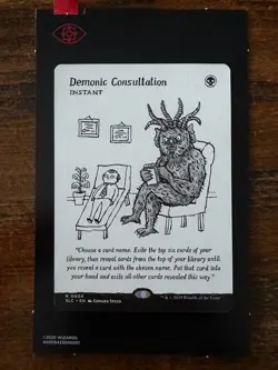 Demonic Consultation ?? Borderless NonFOIL ?? MTG NM Encyclopedia Secret Lair - Image 1
