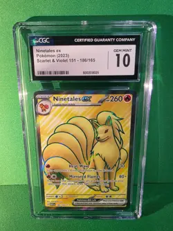 POKEMON 2023 NINETALES EX SCARLET & VIOLET 151 186/165 CGC 10 - Image 1