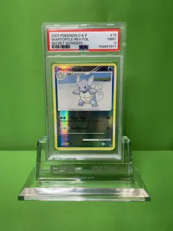 2007 POKEMON DIAMOND & PEARL SECRET WONDERS 75 WARTORTLE-REVERSE FOIL PSA 9 - Image 1