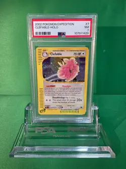 2002 POKEMON EXPEDITION CLEFABLE HOLO 7/165 PSA 7 - Image 1