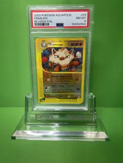 2003 POKEMON AQUAPOLIS 29 PRIMEAPE-REVERSE FOIL PSA 8 - Image 1