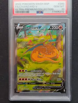 2022 POKEMON SWSH BLACK STAR PROMO 260 FULL ART/CHARIZARD V SWORD & SHIELD PSA10 - Image 3