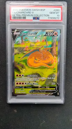 2022 POKEMON SWSH BLACK STAR PROMO 260 FULL ART/CHARIZARD V SWORD & SHIELD PSA10 - Image 4