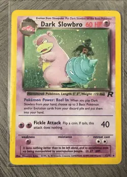 Vintage Pokemon Dark Slowbro 12/82 Holo Rare Team Rocket 2000 WOTC - Image 1