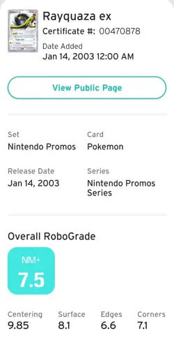 2006 POKEMON EX BLACK STAR PROMOS #039 RAYQUAZA EX - HOLO AGS 7.5 - Image 3