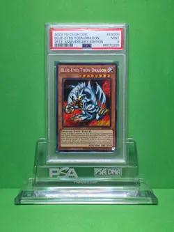 YU-GI-OH 2023 SRL BLUE-EYES TOON DRAGON SECRET EN000 PSA 9 - Image 1