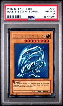 2002 YU-GI-OH! STARTER DECK: KAIBA #001 BLUE-EYES WHITE DRAGON PSA 10 - Image 1