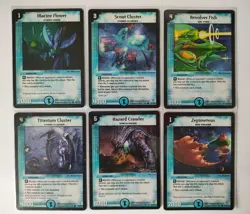 Duel Masters 62 Water Civilization Sleeved Cards TCG CCG - Common And Uncommon - Image 1