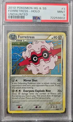 PSA 9 MINT Forretress 3/90 Holo HGSS Undaunted 2010 Pokemon Card - Image 1