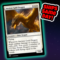 Ancient Gold Dragon - Custom Art Magic: The Gathering Playtest Card - Commander - Image 1