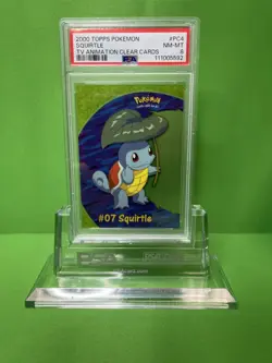 2000 TOPPS POKEMON TV ANIMATION CLEAR CARDS PC4 SQUIRTLE PSA 8 - Image 1