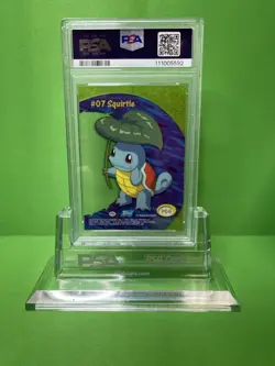2000 TOPPS POKEMON TV ANIMATION CLEAR CARDS PC4 SQUIRTLE PSA 8 - Image 2