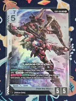 Gundam TCG Card Game Justice Gundam Foil GD01-066 LR - Image 1
