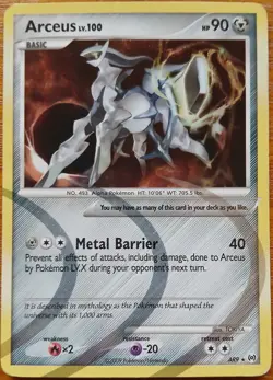 Pokemon TCG Arceus LV. 100 #AR9 Platinum-Arceus Excellent Condition Holo - Image 1
