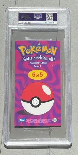2000 Topps Pokemon TV Animation JUMBO Oversized Tin Topper CHARIZARD #5 PSA 8 - Image 2