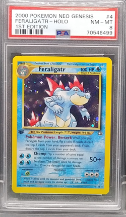 2000 Pokemon Neo Genesis 1st Edition Feraligatr Holo #4 _ WOTC_ PSA 8 - Image 2