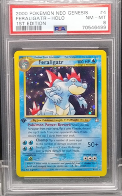 2000 Pokemon Neo Genesis 1st Edition Feraligatr Holo #4 _ WOTC_ PSA 8 - Image 4