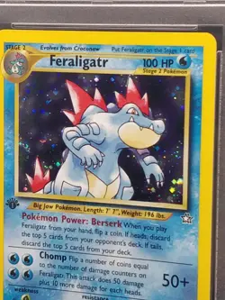 2000 Pokemon Neo Genesis 1st Edition Feraligatr Holo #4 _ WOTC_ PSA 8 - Image 5