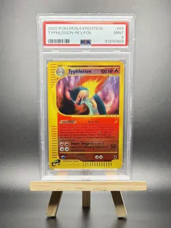 2002 POKEMON TYPHLOSION REVERSE REV HOLO FOIL #65 BLUE E-SERIES EXPEDITION PSA 9 - Image 1
