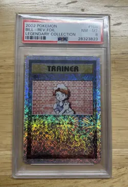 2002 POKEMON LEGENDARY COLLECTION #108 BILL-REVERSE FOIL PSA 8 - Image 2