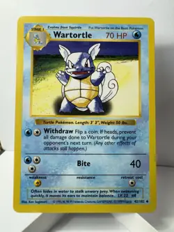 Pokemon Wartortle Shadowless 42/102 Base Set LP TCG - Image 1