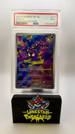 2024 POKEMON TEF EN-TEMPORAL FORCES ILLUSTRATION RARE #177 GASTLY PSA 9 #177 - Image 1