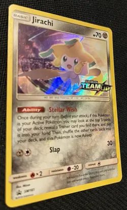 2019 Pokemon SM Black Star Promo Team Up #SM161 Jirachi-Holo - Image 1