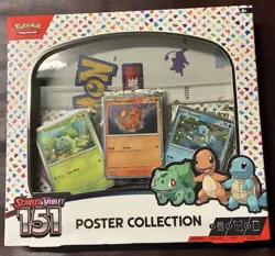 Pokemon TCG Scarlet & Violet 151 Poster Collection Box 3 Packs New Sealed 820650853166 - Image 1