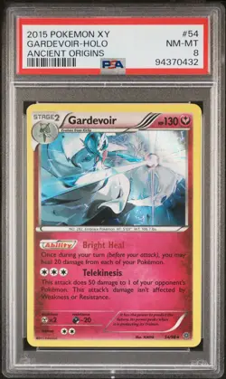 2015 POKEMON XY ANCIENT ORIGINS #54 GARDEVOIR-HOLO PSA 8 - Image 1
