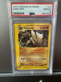PSA 10 Kabutops 14/144 Non Holo Skyridge Pokemon WOTC Ereader 2003 - Image 1