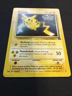 1999 Pokemon TCG Pikachu #4 Black Star Promo WB Kids Movie - Image 3