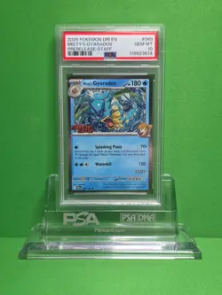 POKEMON 2025 DESTINED RIVALS MISTY'S GYARADOS PRERELEASE STAFF 049/182 PSA 10 - Image 1