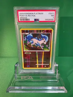 2009 POKEMON PLATINUM ARCEUS PONYTA REVERSE FOIL SH11 PSA 7 - Image 1