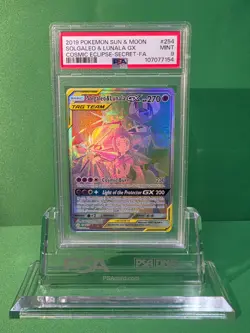 POKEMON 2019 SM SOLGALEO & LUNALA GX COSMIC ECLIPSE SECRET #254 PSA 9 - Image 1