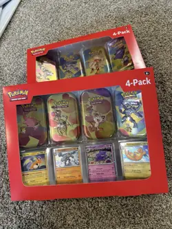 POKEMON NEW 2 PACK 151 4 Mini Tins 4 Promo Cards Bundle Pack Exclusive Sams Club - Image 1