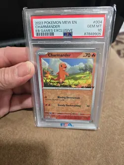 PSA 10 GEM MINT Charmander EB Game ExclusPromo Reverse Holo Pokemon Card 004/165 - Image 1