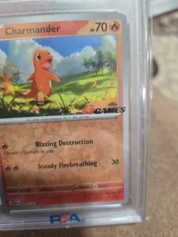 PSA 10 GEM MINT Charmander EB Game ExclusPromo Reverse Holo Pokemon Card 004/165 - Image 3