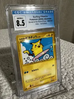 Pokemon Card Surfing Pikachu 089/090 Holo 1st Bonds End of Time CGC 8.5 NM - Image 2