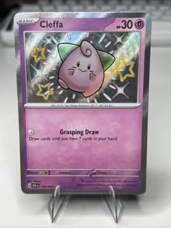 Pokemon TCG Cleffa Scarlet & Violet Paldean Fates Holo Shiny Rare Card 150/091 - Image 1