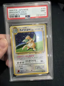 1998 Pokemon Japanese Promo Game Boy Dragonite Holo NM PSA 9 - Image 1