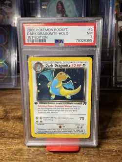 2000 Pokemon Rocket Dark Dragonite Holo 1st Edition PSA 7 - Image 1