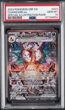 2023 POKEMON OBF EN-OBSIDIAN FLAMES #223 CHARIZARD EX PSA 10 - Image 1